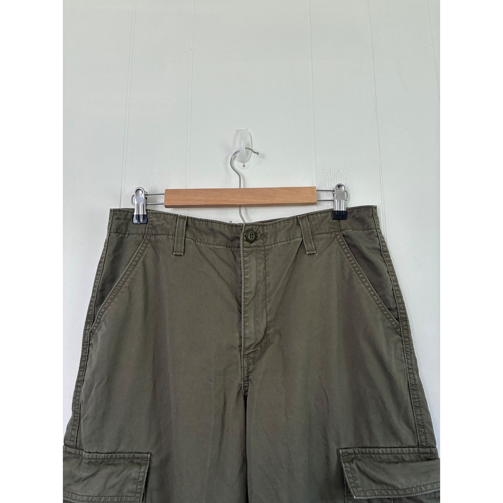 Levis 94 Baggy Cargo Pants Olive Green Womens 30 Wide Leg Utility Streetwear - Picture 9 of 9